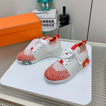 Hm Depart Slip-On Sneaker In Red Omber White Woven Fabric 106334