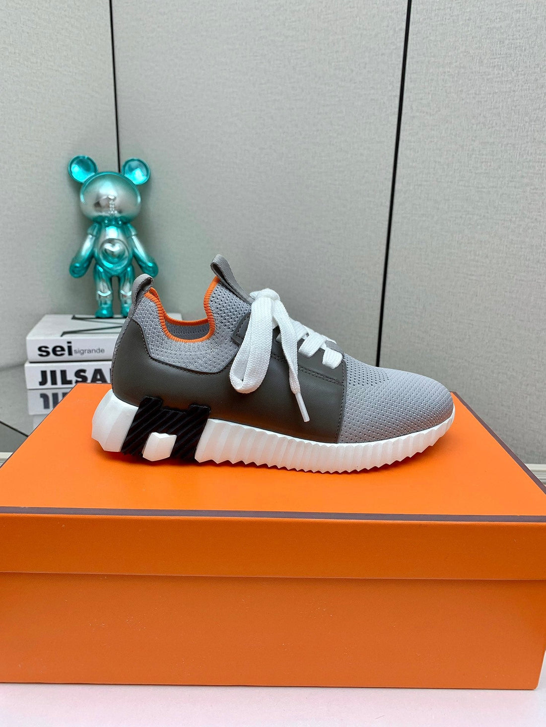 Hm Depart Slip-On Sneaker In Grey Woven Fabric 106338