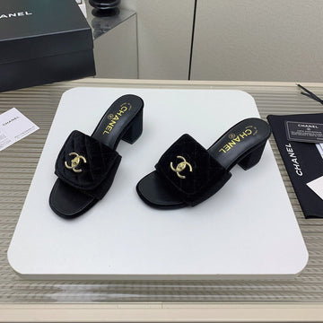 CC Mule Sandals 50MM In Black Velvet 148937