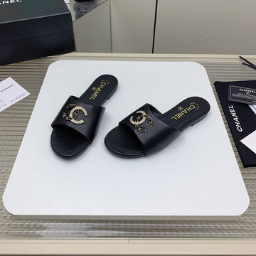 CC Slippers In Black Lambskin 148991