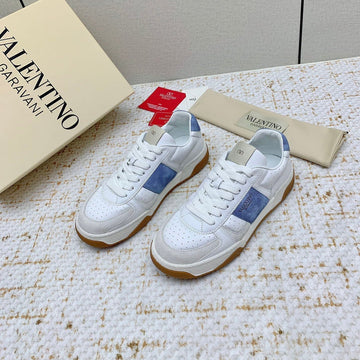 Vt 25 Low Top Garavani Sneaker Denim White Cowhide
