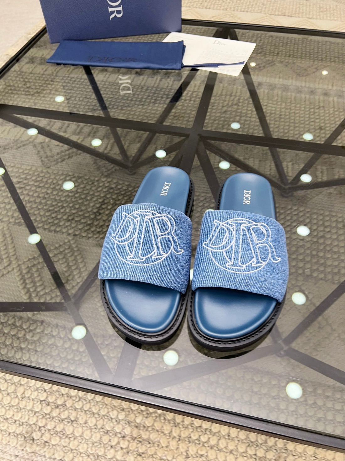 CD Aqua Slide Sandal Blue Denim