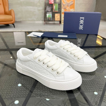 CD B33 Sneaker White Embossed Calfskin