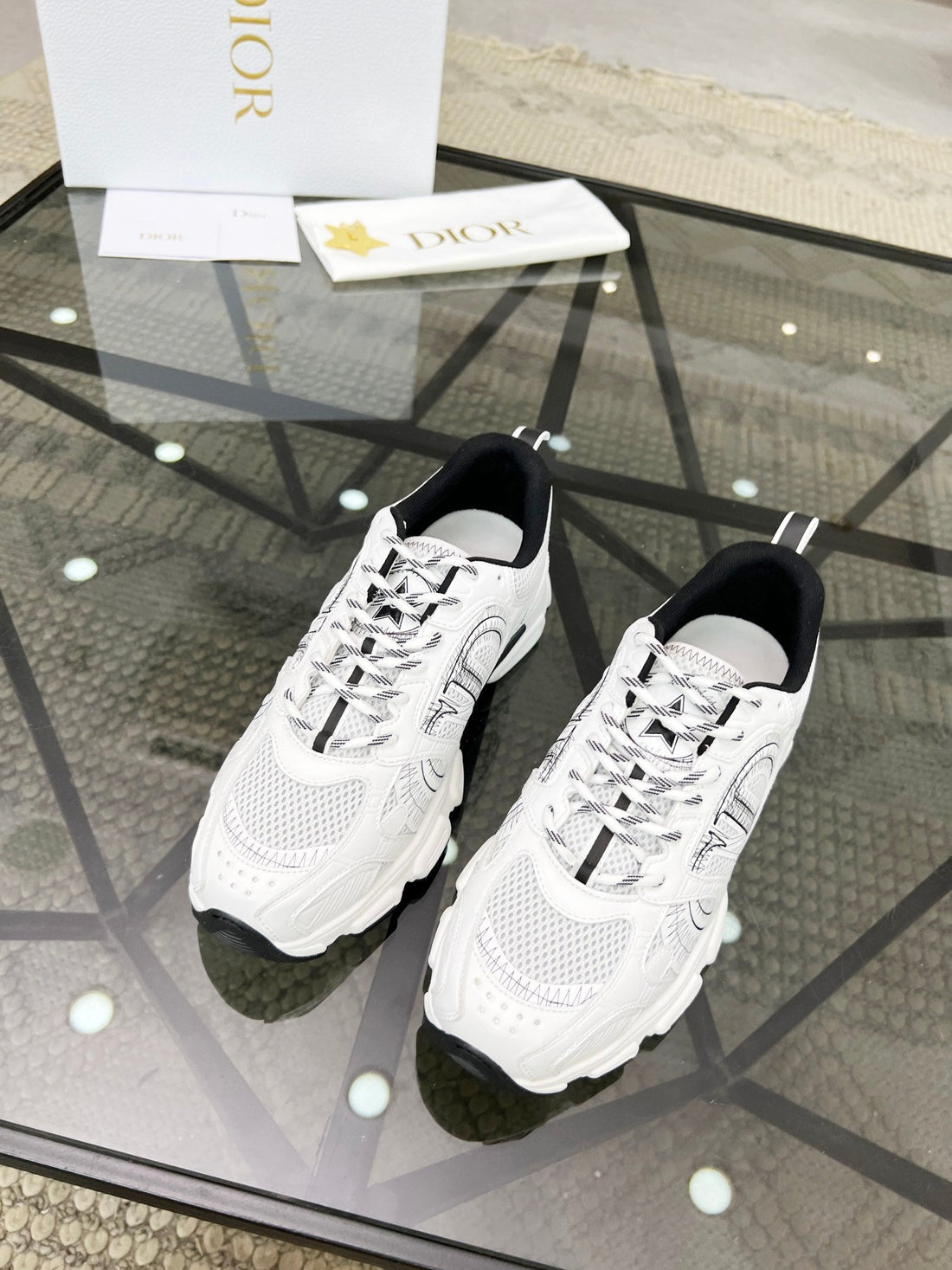 CD Chrono Sneaker White Mesh Fabric