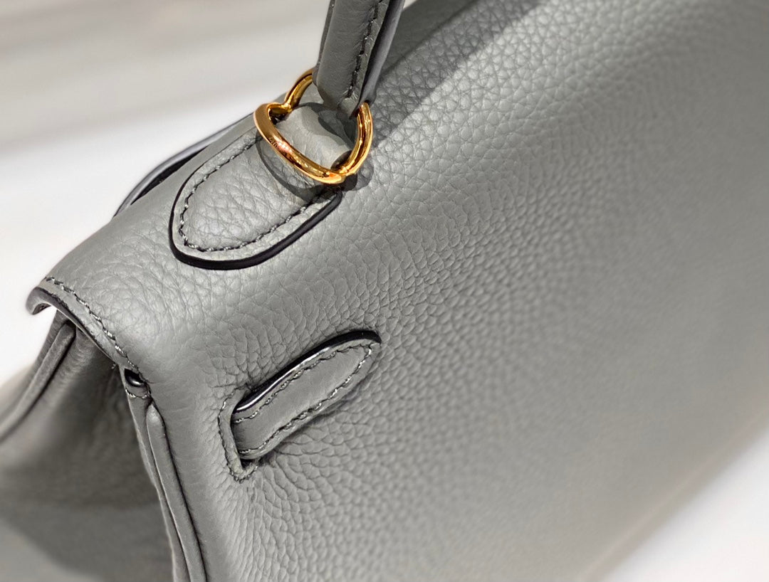 HM Kelly 25CM Gray Togo Gold Hardware