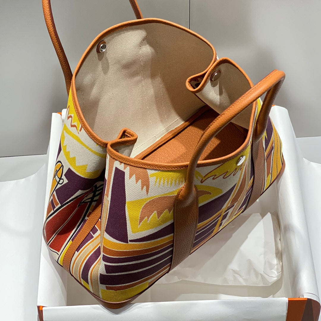 HM Garden Party 36 Multicolor Canvas And Negonda Calfskin 243397
