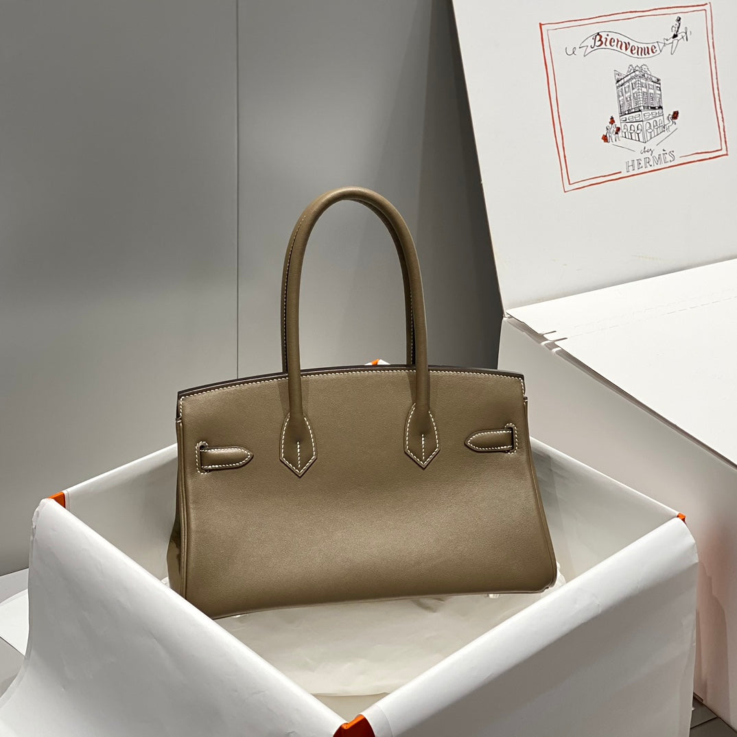 HM Shoulder Birkin 29 Etoupe Brown Leather 222349