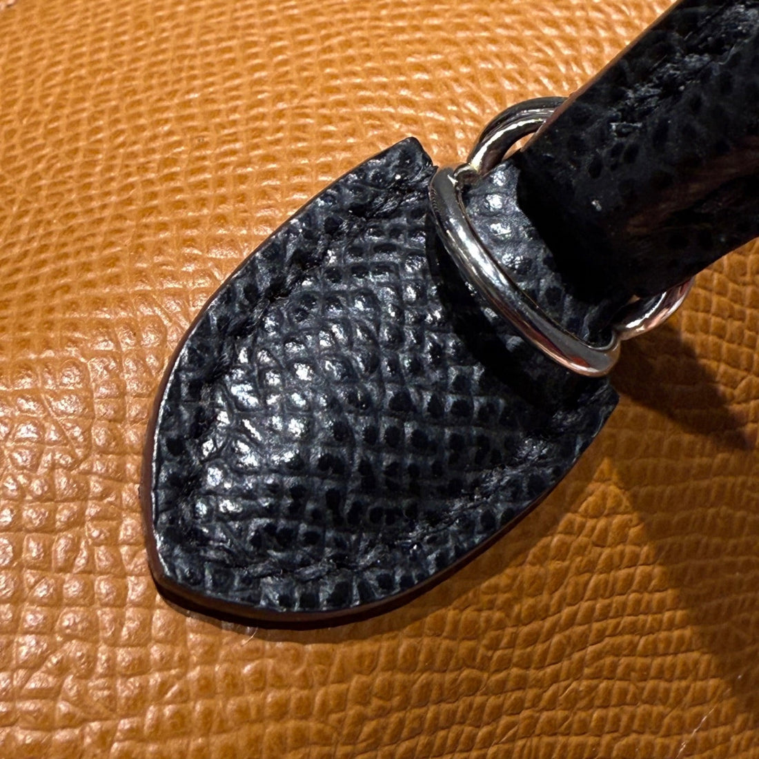HM Mini Kelly 19 Golden Brown Mix Black Epsom 243107
