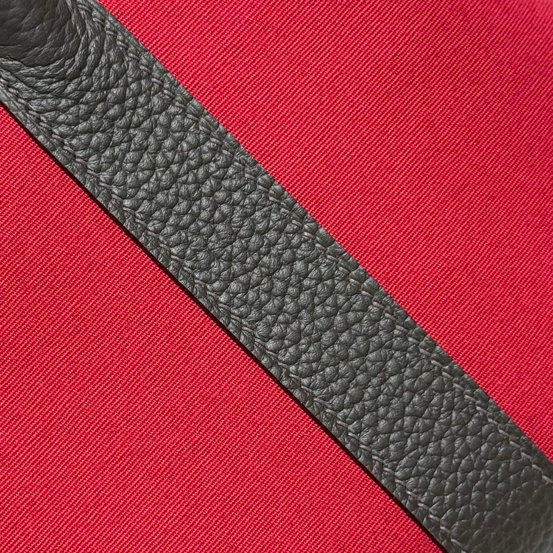 HM Garden Party 30CM Bag Etoupe Clemence Togo Red Canvas