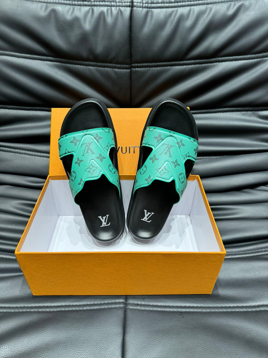 LV Oasis Mule In Sea Green Monogram Calfskin