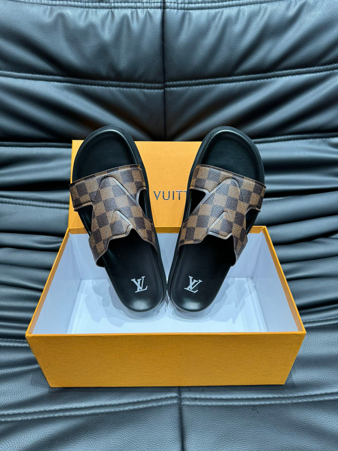 LV Oasis Mule In Chocolate Brown Damier Calfskin