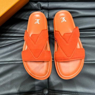LV Oasis Mule In Carrot Orange Suede Calfskin