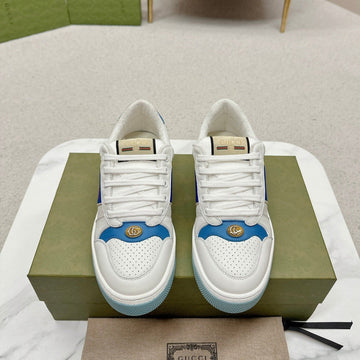 GG Women's Screener Trainer White And Blue Calfskin