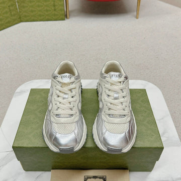 GG Ripple Trainer Light Silver Lambskin