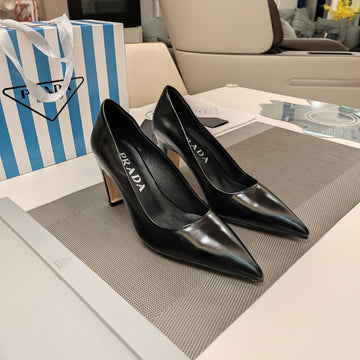 Pra Basic High Heels Black Waxed Oil Leather