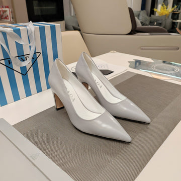Pra Basic High Heels Pale Gray Waxed Oil Leather