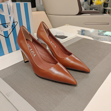 Pra Basic High Heels Caramel Waxed Oil Leather