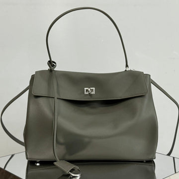 Rodeo Medium Bag 35 In Khaki Green Smooth Calfskin Silver Hardware