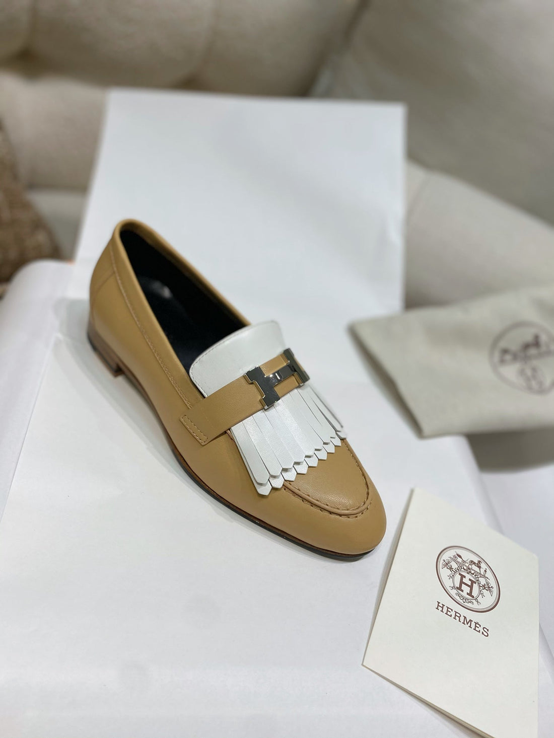 Hm Royal Loafers Milky Brown Calfskin 348023