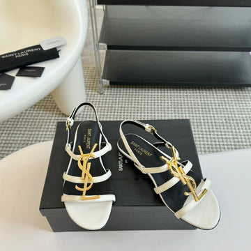 Sl Cassandra Triple Sandal Flat White Calfskin