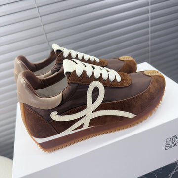 Ballet Runner 2.0 In Chocolate Brown Suede And Lycra Fabric