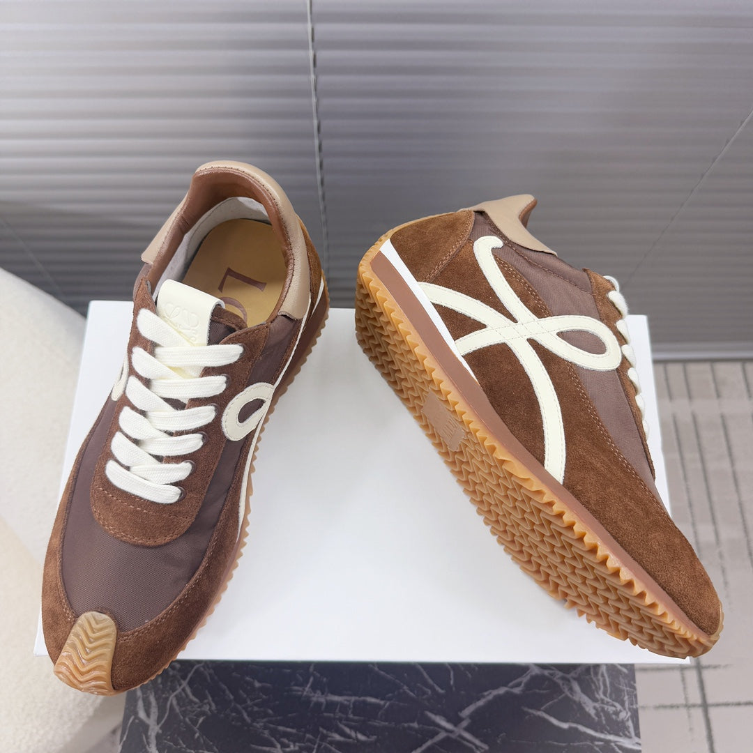 Ballet Runner 2.0 In Chocolate Brown Suede And Lycra Fabric