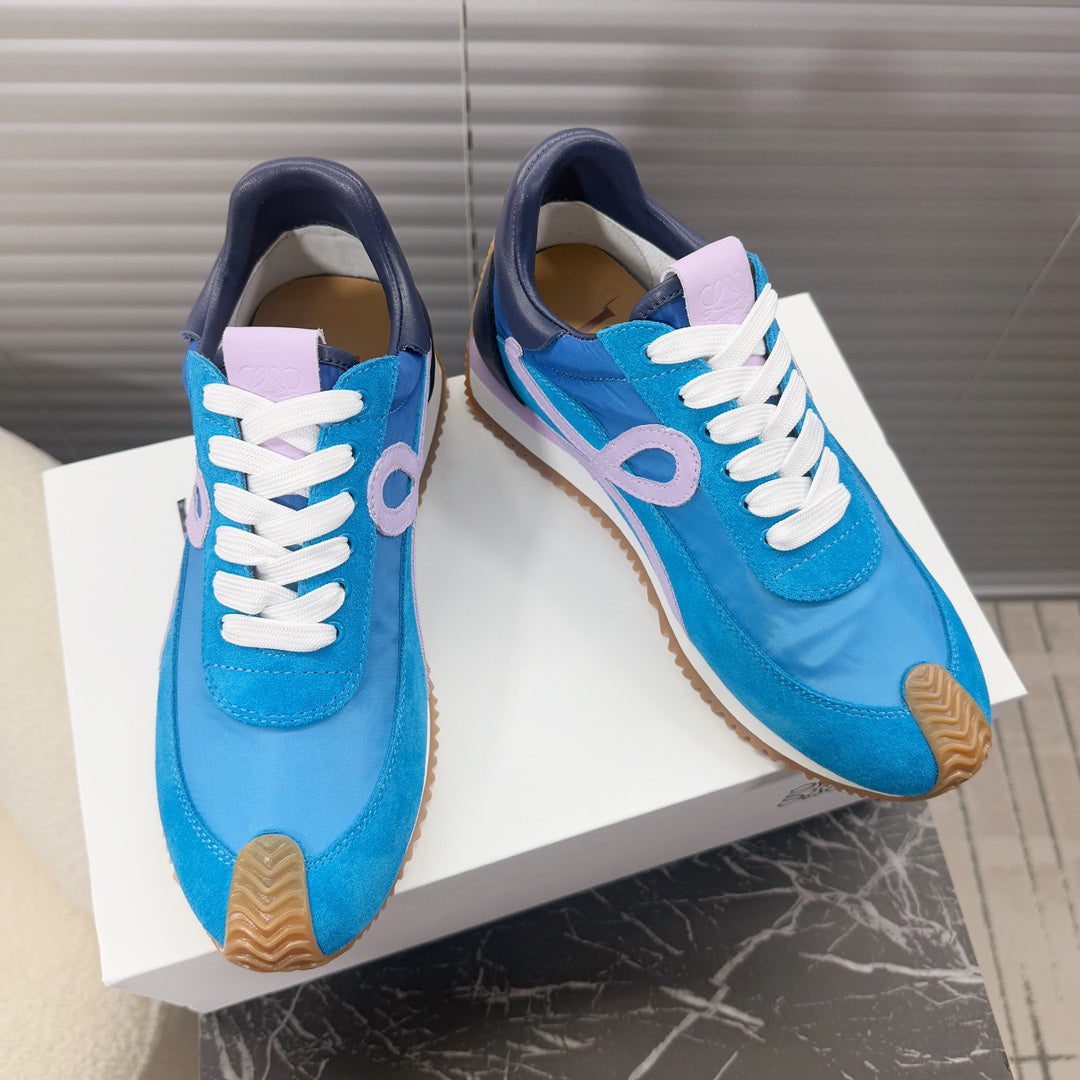 Ballet Runner 2.0 In Cobalt Blue Suede And Lycra Fabric