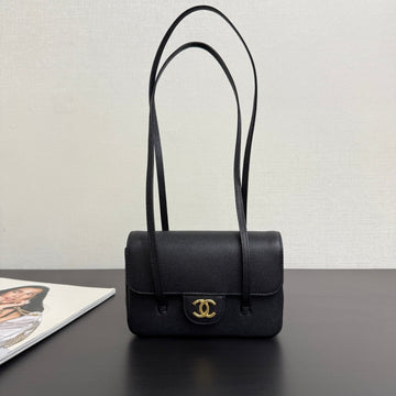 Chanel 26 Shoulder Bag 17 Black Caviar Leather