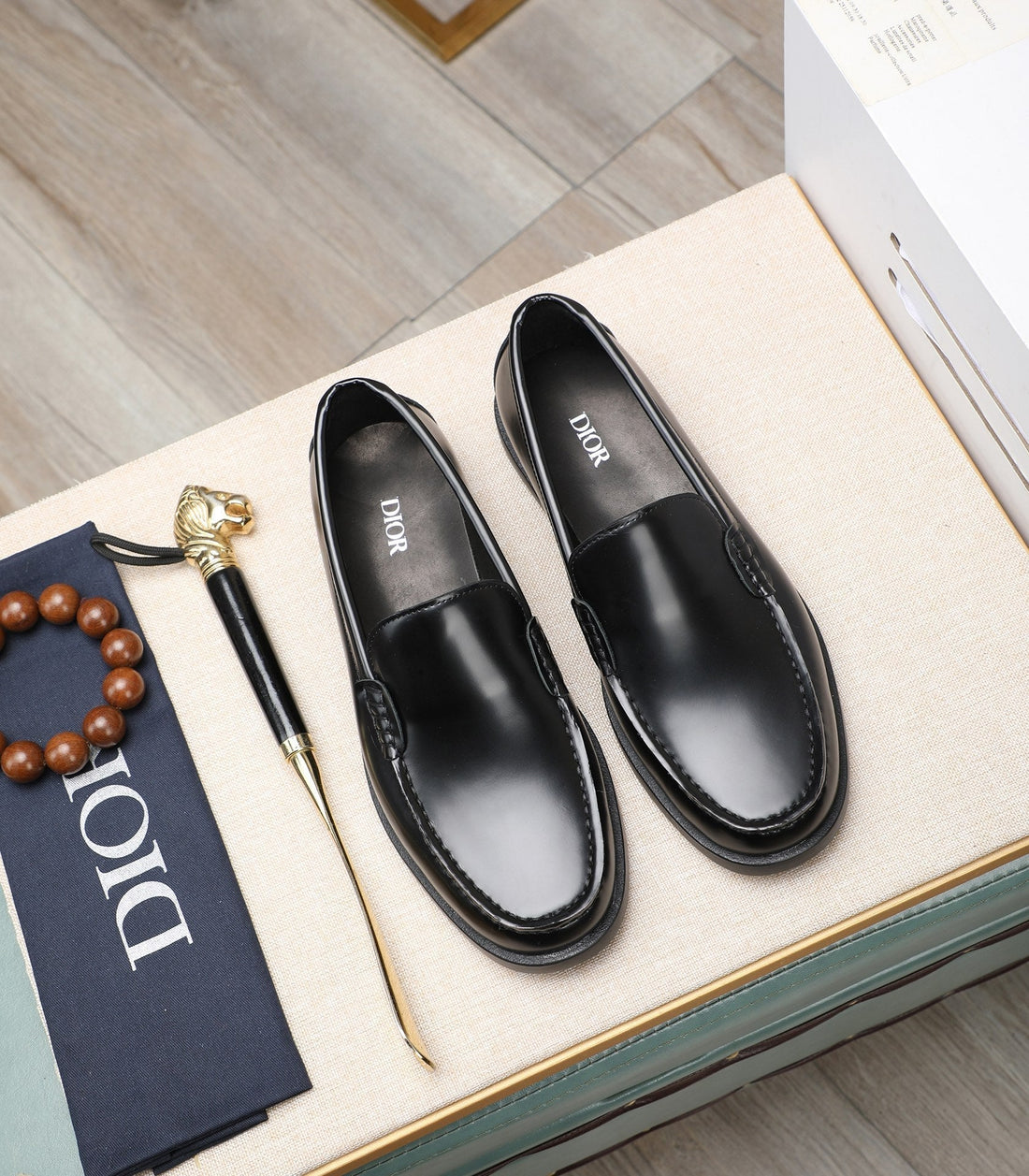 CD Retro Sewed Loafer Black Smooth Calfskin