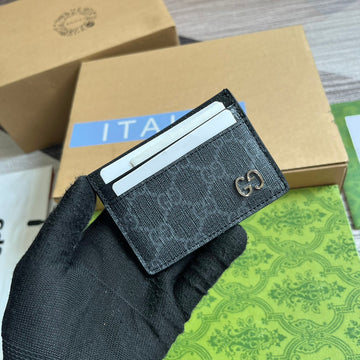 GG Card Case 11 With GG Detail Black Calfskin