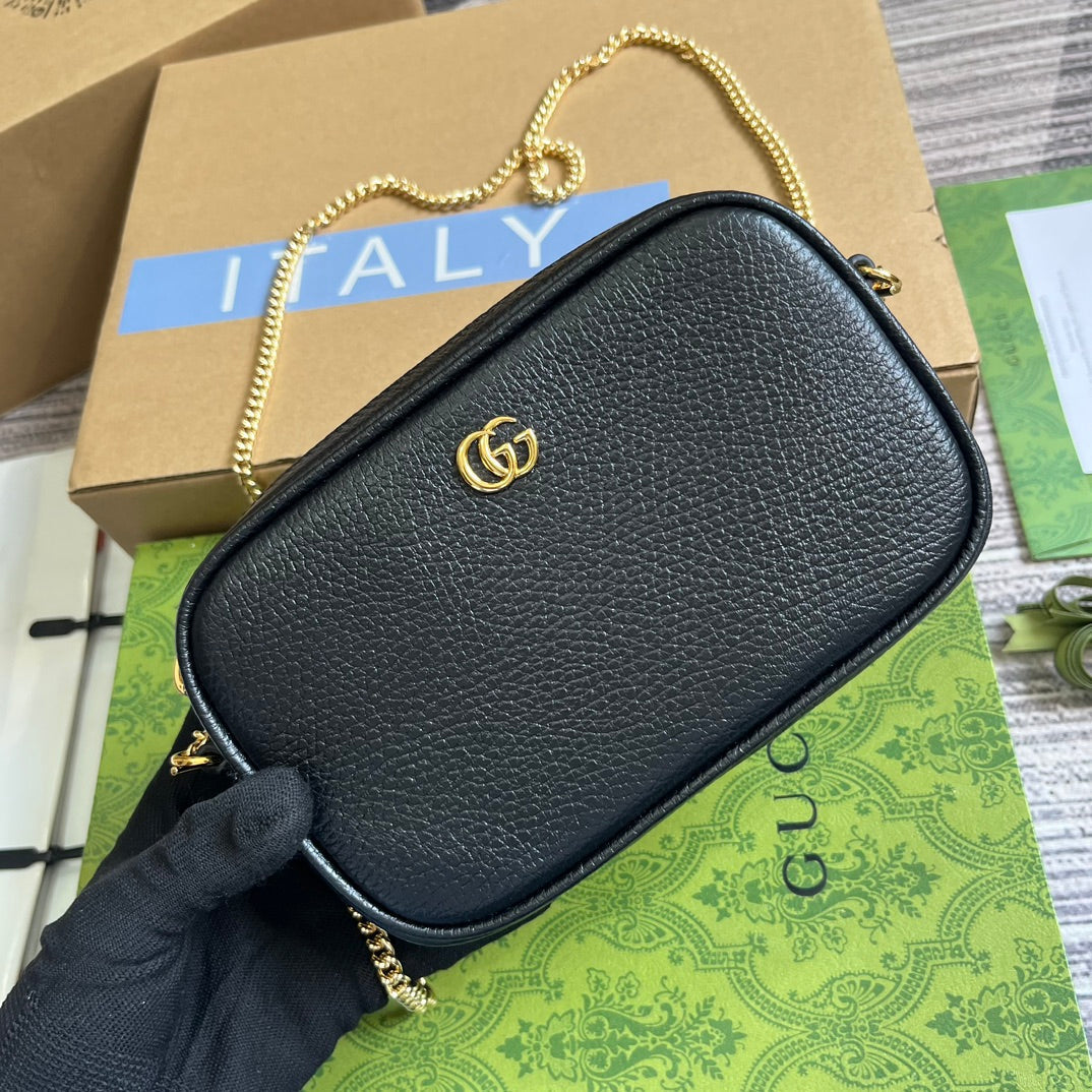 GG Marmont Mini 18 Bag In Black Calfskin