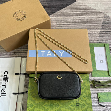 GG Marmont Mini 18 Bag In Black Calfskin