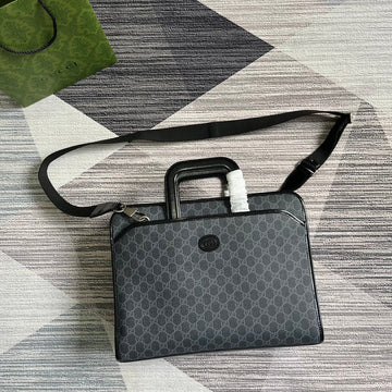 Briefcase 40 With Interlocking G Black Canvas