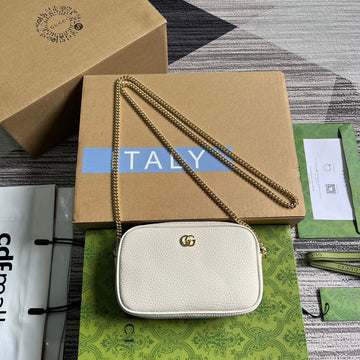 GG Marmont Mini 18 Bag In White Calfskin