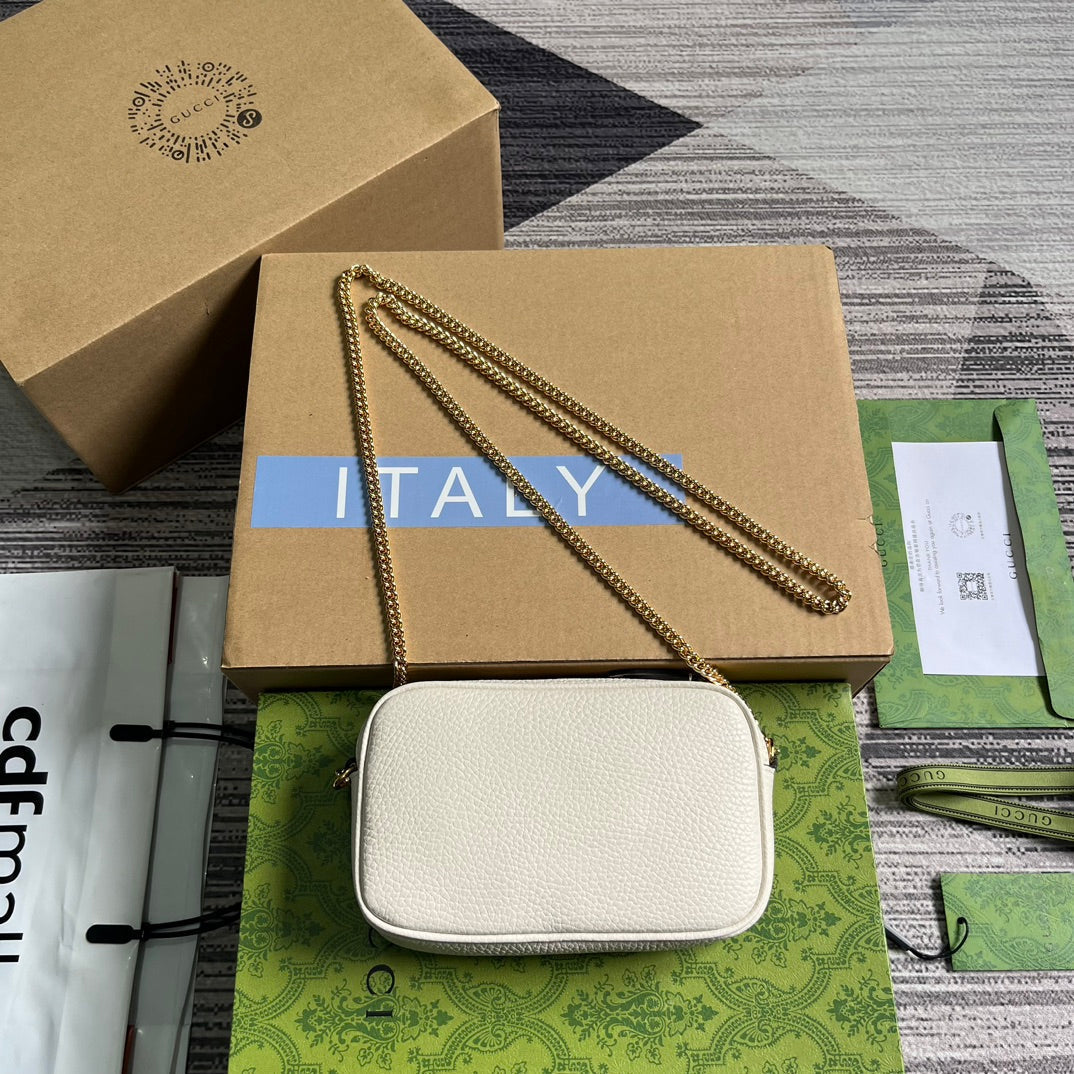 GG Marmont Mini 18 Bag In White Calfskin