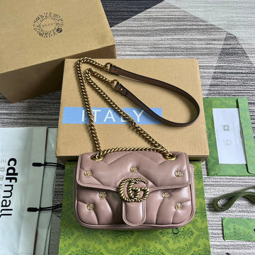 GG Marmont Small 22 Bag In Hot Pink Lambskin