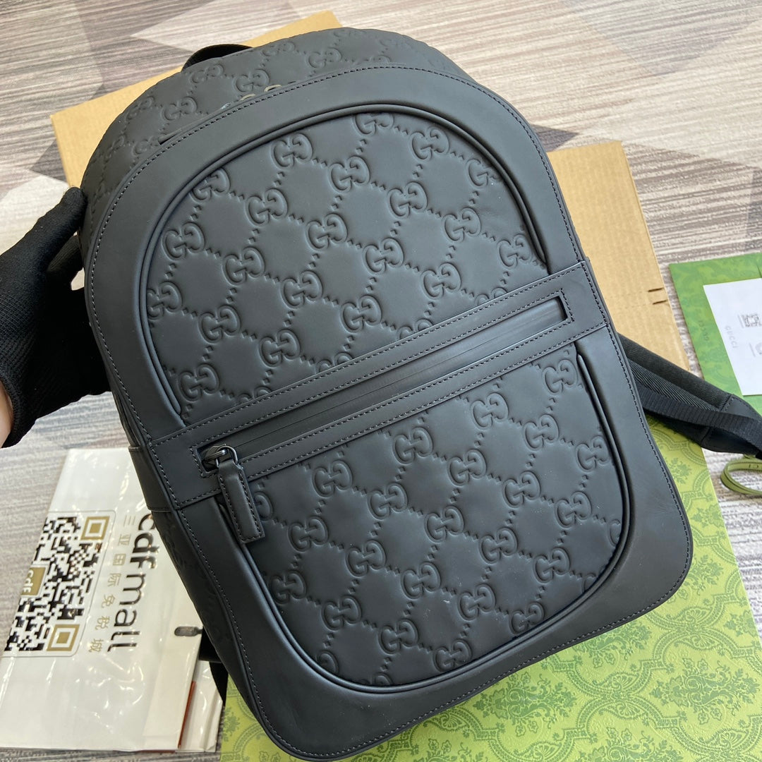 GG Backpack 34 In Black Calfskin