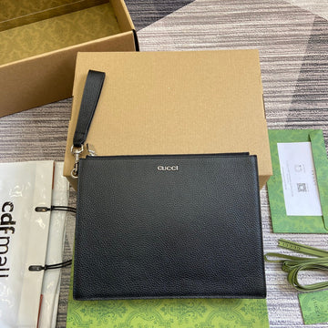 Pouch 28 With GG Logo Black Calfskin