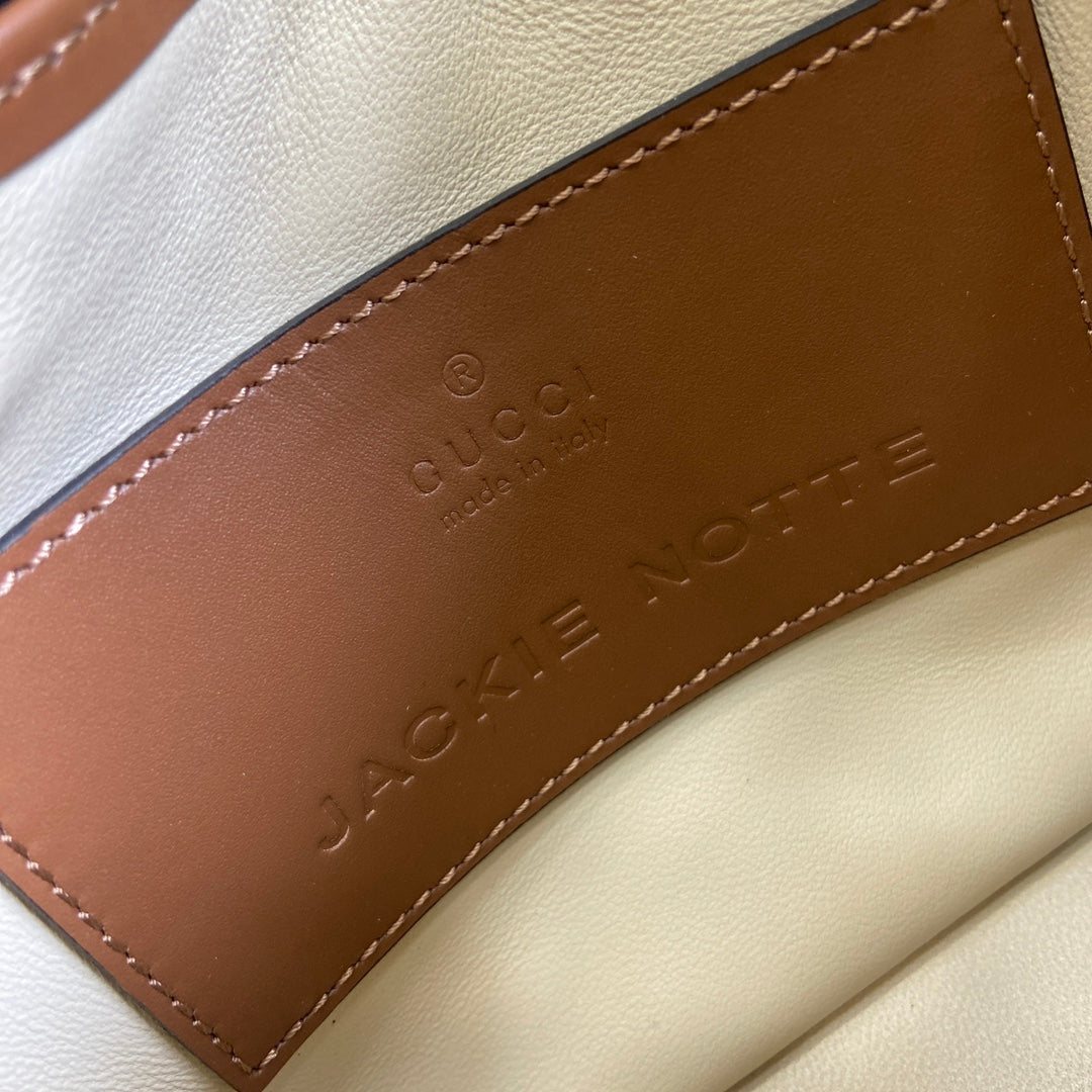 Jackie Notte Mini Bag 19 In Tawny Brown Calfskin Gold Hardware