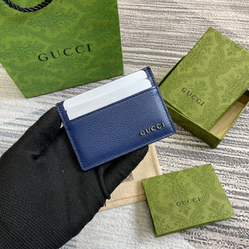 Card Holder 10 In Classic Blue Calfskin