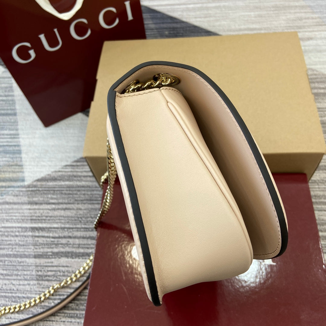 Blondie Small Shoulder Bag 26 In Beige Calfskin Gold Hardware