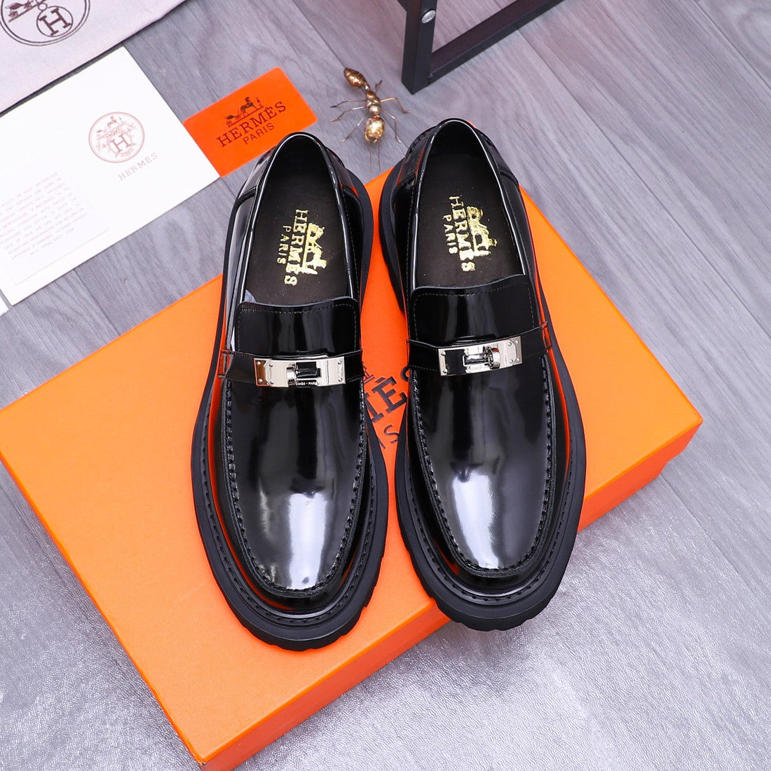 Hm Icone Loafer Glossy Black Calfskin