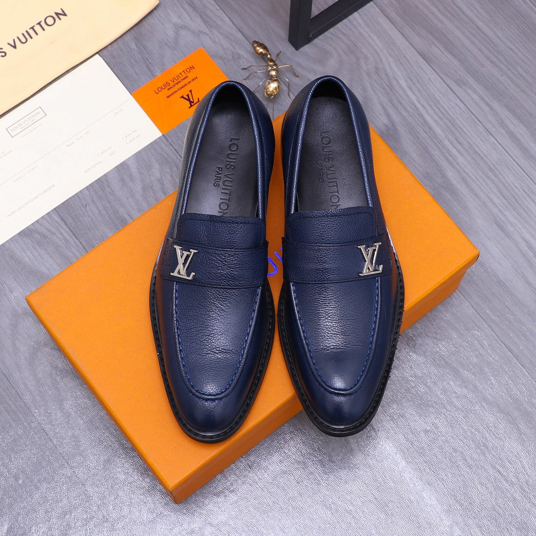 LV Saint Germain Loafer Berry Blue Grain Calfskin
