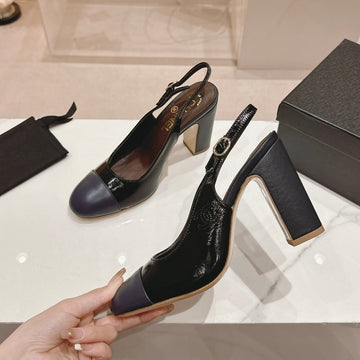 CC 24P Slingbacks 95MM Black Navy Lambskin