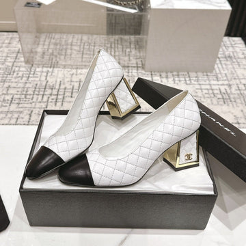 CC High Heels 65MM White Quilted Lambskin