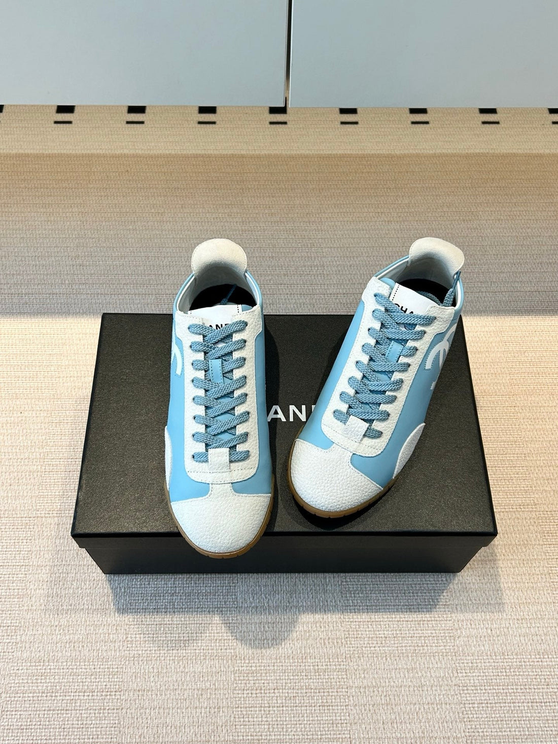 CC 26S Trainers White Blue Calfskin & Suede 618694
