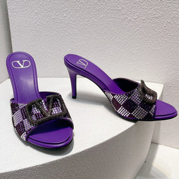 Vt High Heeled Sandals Purple Sheepskin 292841