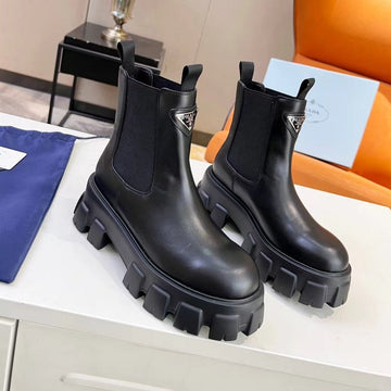 Pra Monolith Brushed Booties 55 Black Calfskin