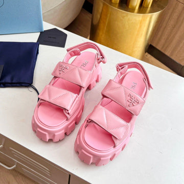 Pra Monolith Nappa Sandals Bright Pink Lambskin