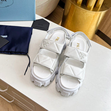 Pra Monolith Nappa Sandals White Lambskin